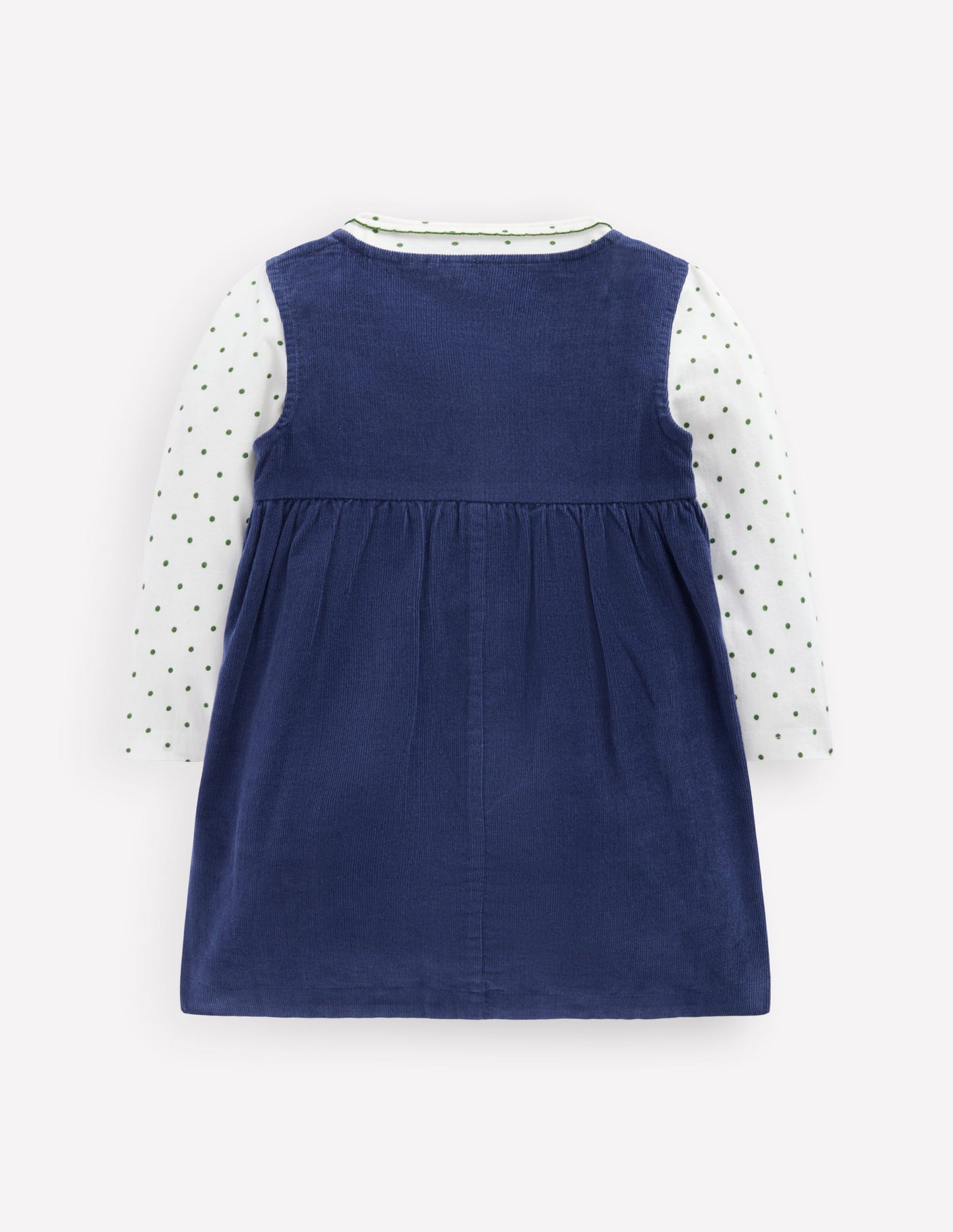 Woven Pinny Dress Set-College Navy Cherries