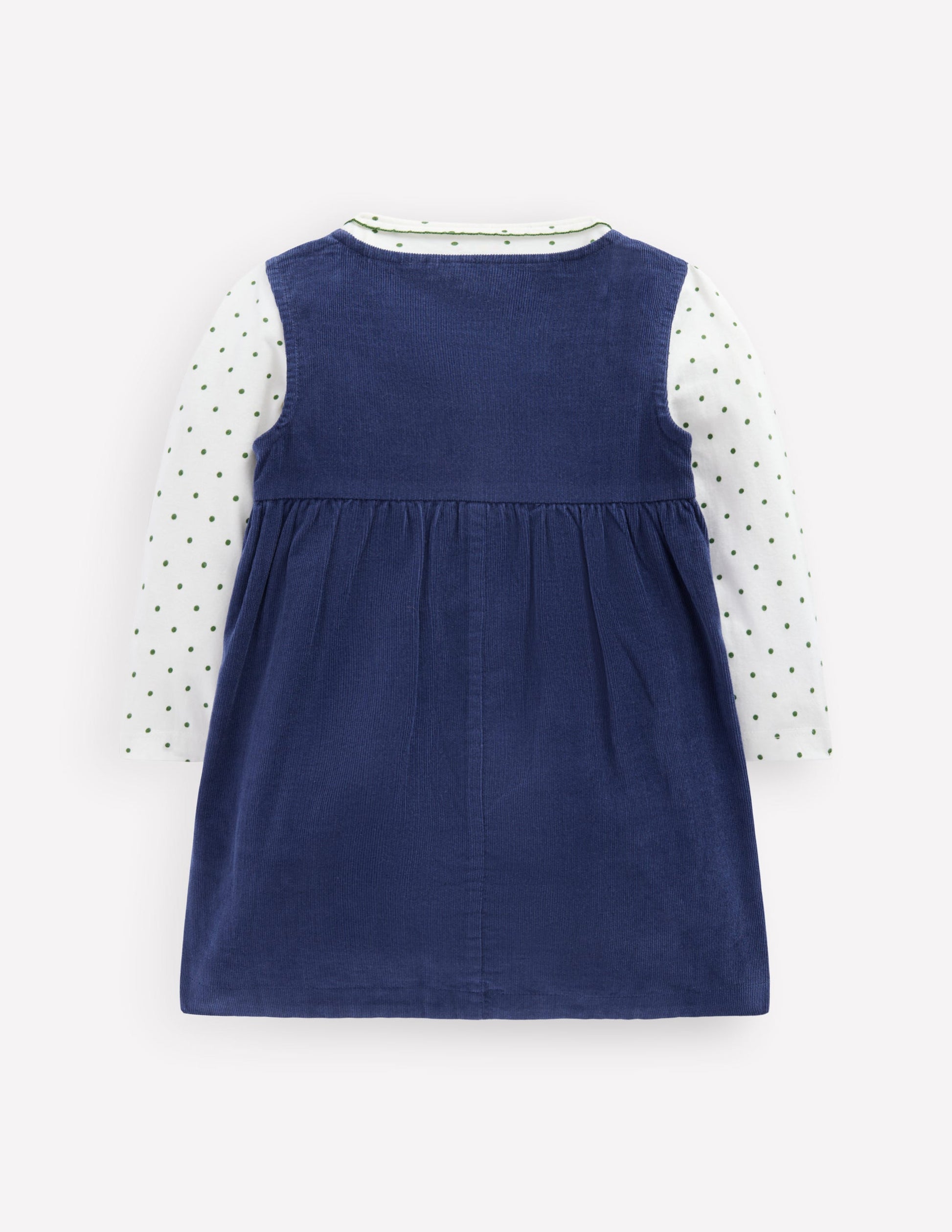 Woven Pinny Dress Set-College Navy Cherries-2