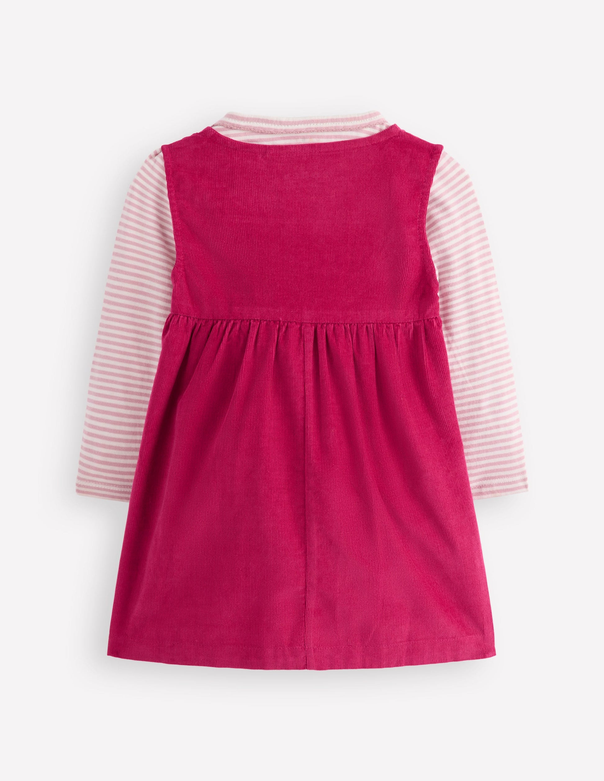 Woven Pinny Dress Set-Bright Cherry Kittens-2