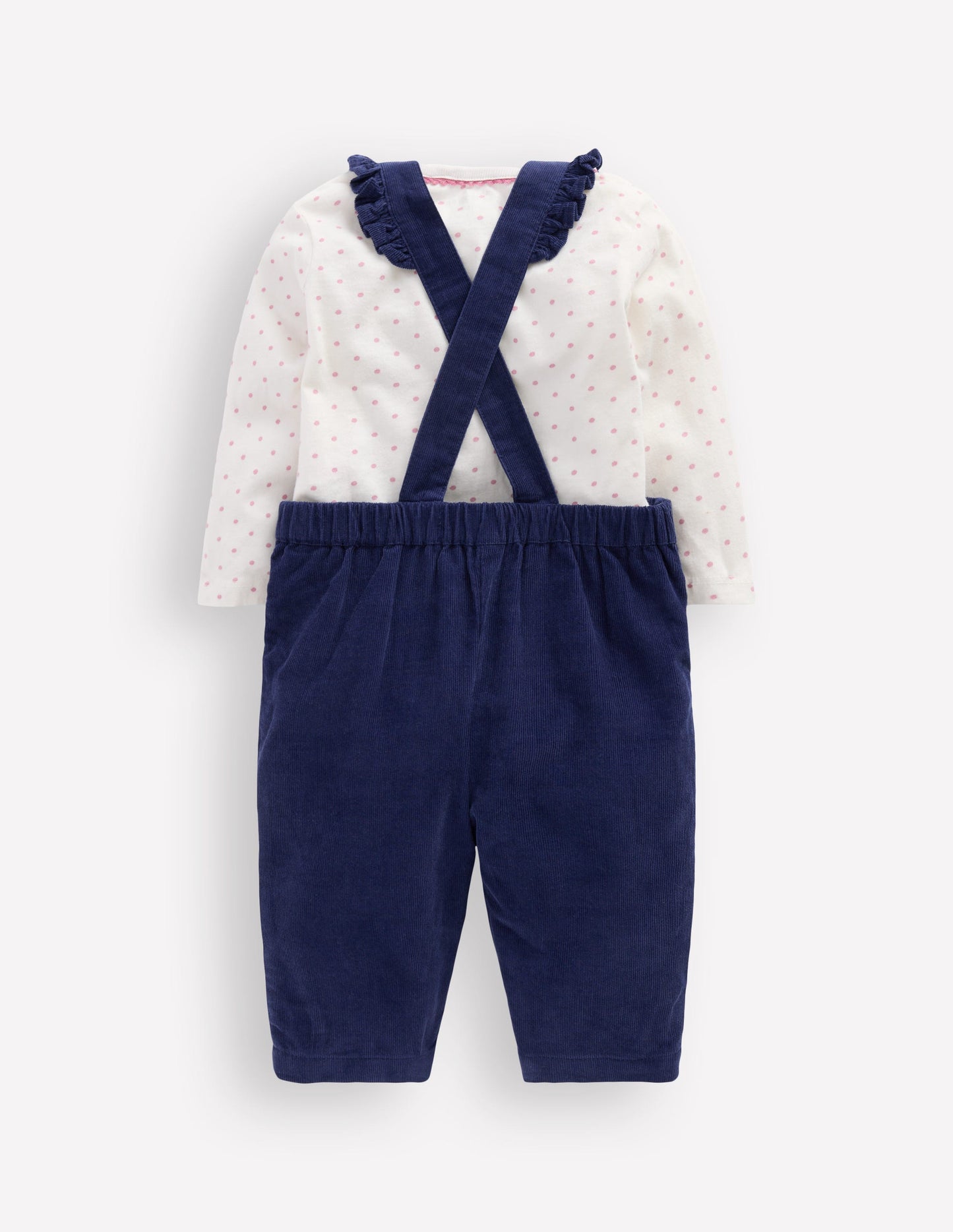 Woven Dungaree Set-Navy Cat