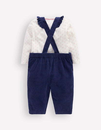 Woven Dungaree Set-Navy Cat-2