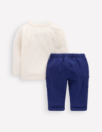 Appliqué Jersey Play Set-Oatmeal Marl Train-2