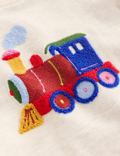 Appliqué Jersey Play Set-Oatmeal Marl Train-3