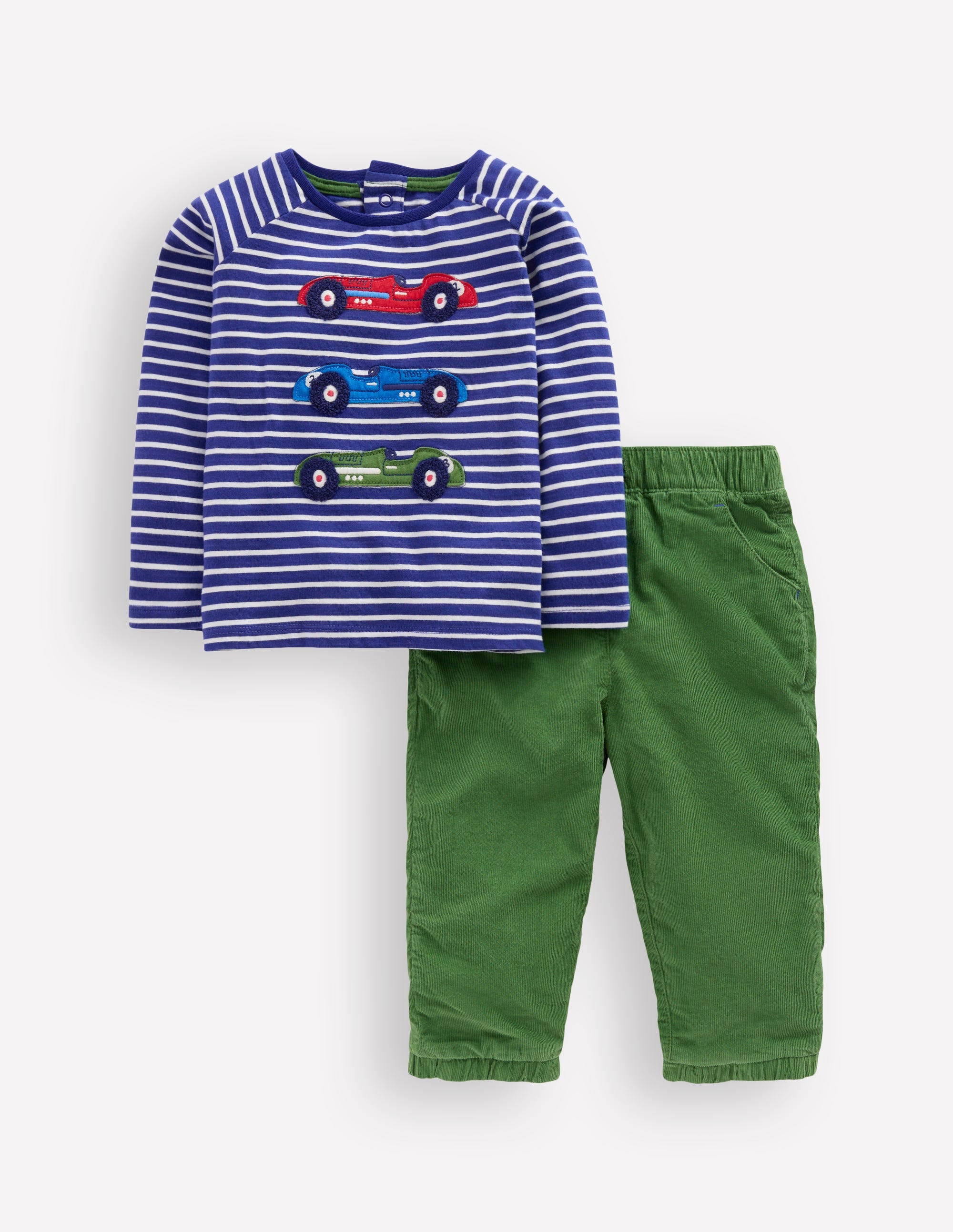 Woven & Jersey Play Set-Blue Stripe Cars - Image 1