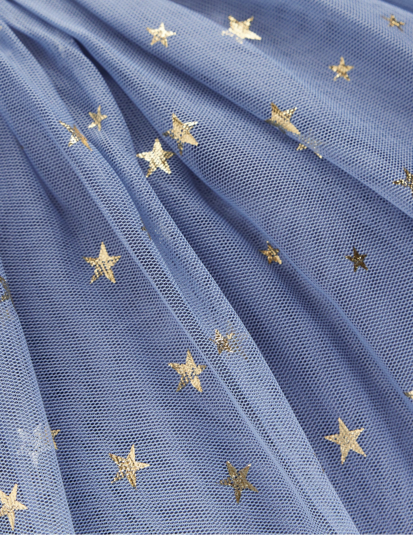 Layered Tulle Dress-Blue Gold Foil Star