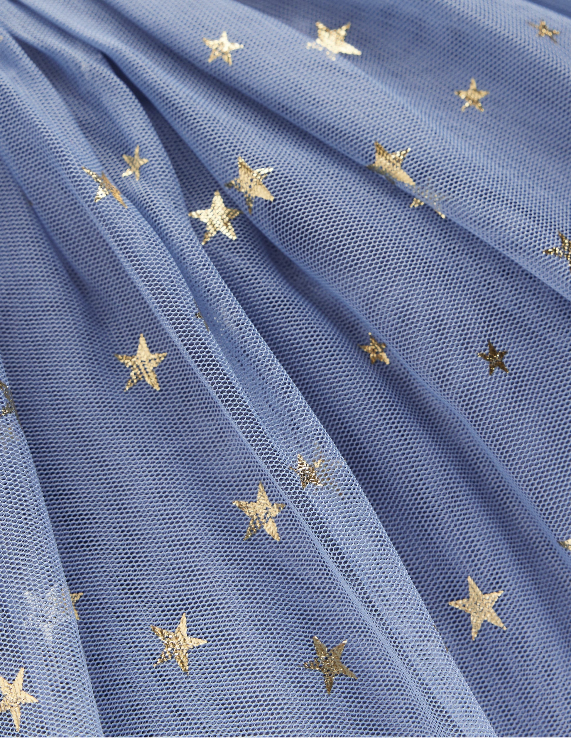Layered Tulle Dress-Blue Gold Foil Star-3