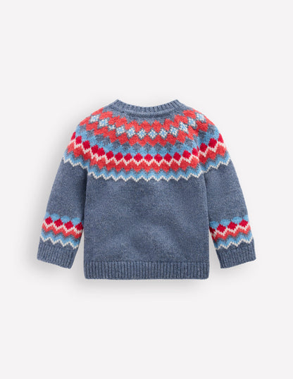 Fair Isle Button Jumper-Blue Classic Fair Isle-2