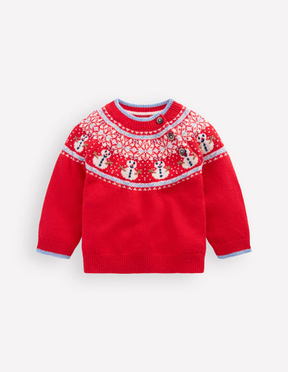 Fair isle Jumper-Red Snowman-1