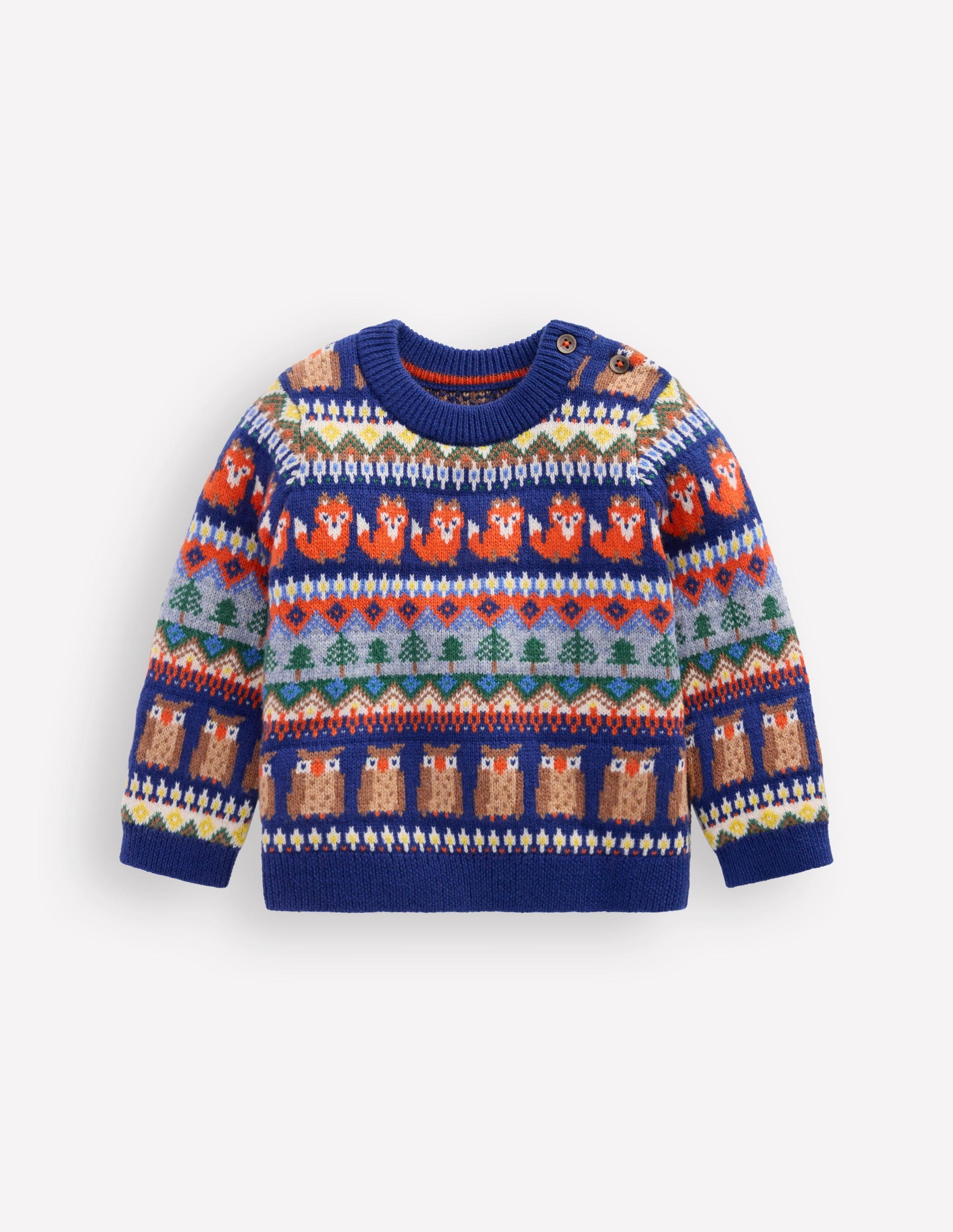 Fair isle Jumper-Multi Woodland Fair Isle - Image 1