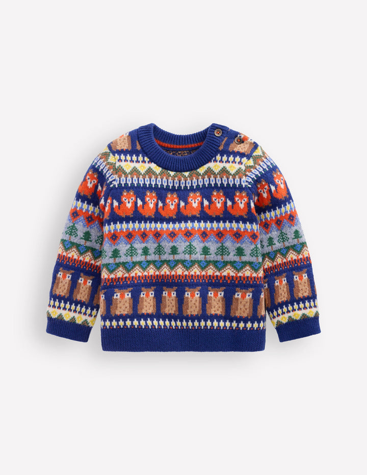 Fair isle Jumper-Multi Woodland Fair Isle