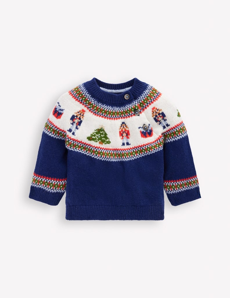Fair isle Jumper-College Navy Nutcracker - Image 1