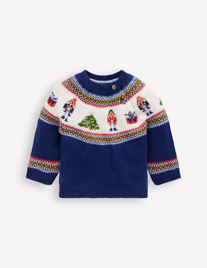 Fair isle Jumper-College Navy Nutcracker-1