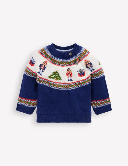 Fair isle Jumper-College Navy Nutcracker