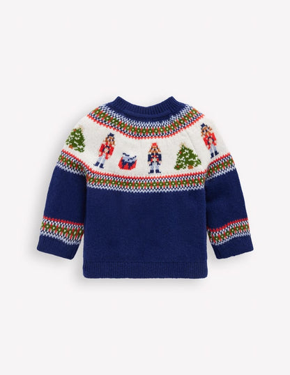 Fair isle Jumper-College Navy Nutcracker-2