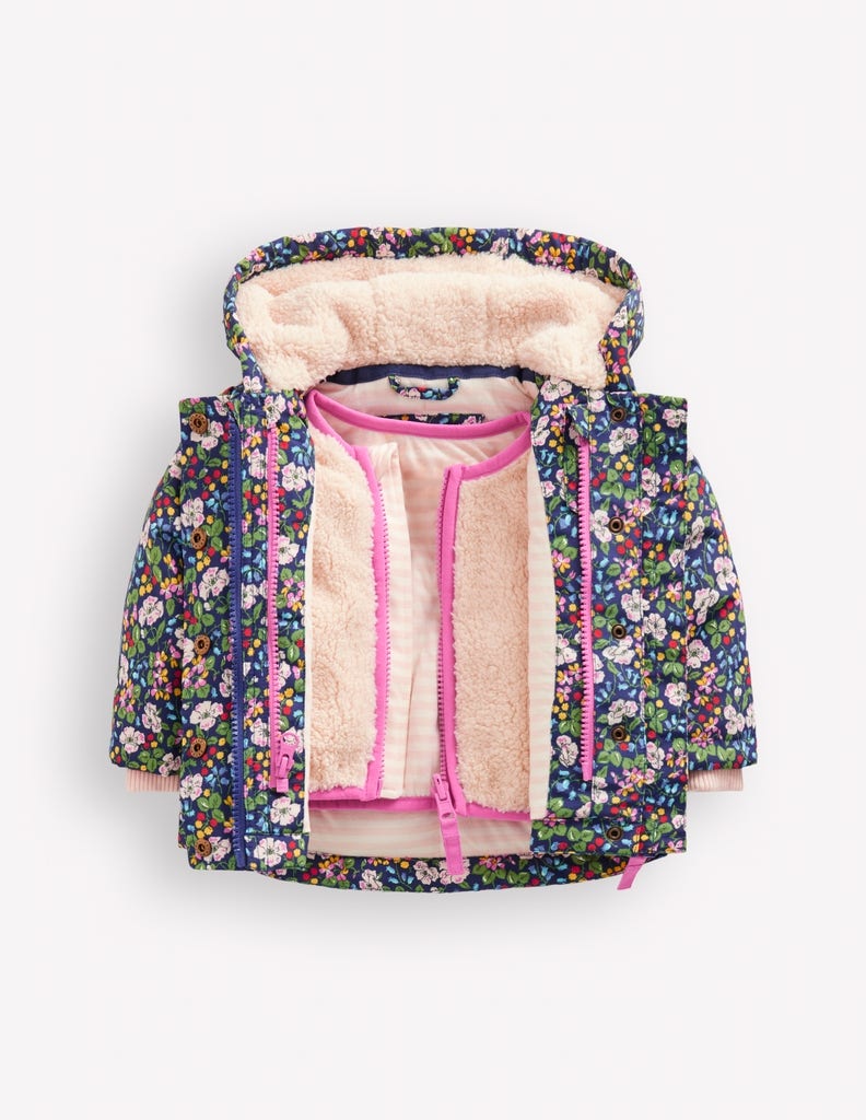 Girls 3-in-1 Coat-Twilight Berry Floral