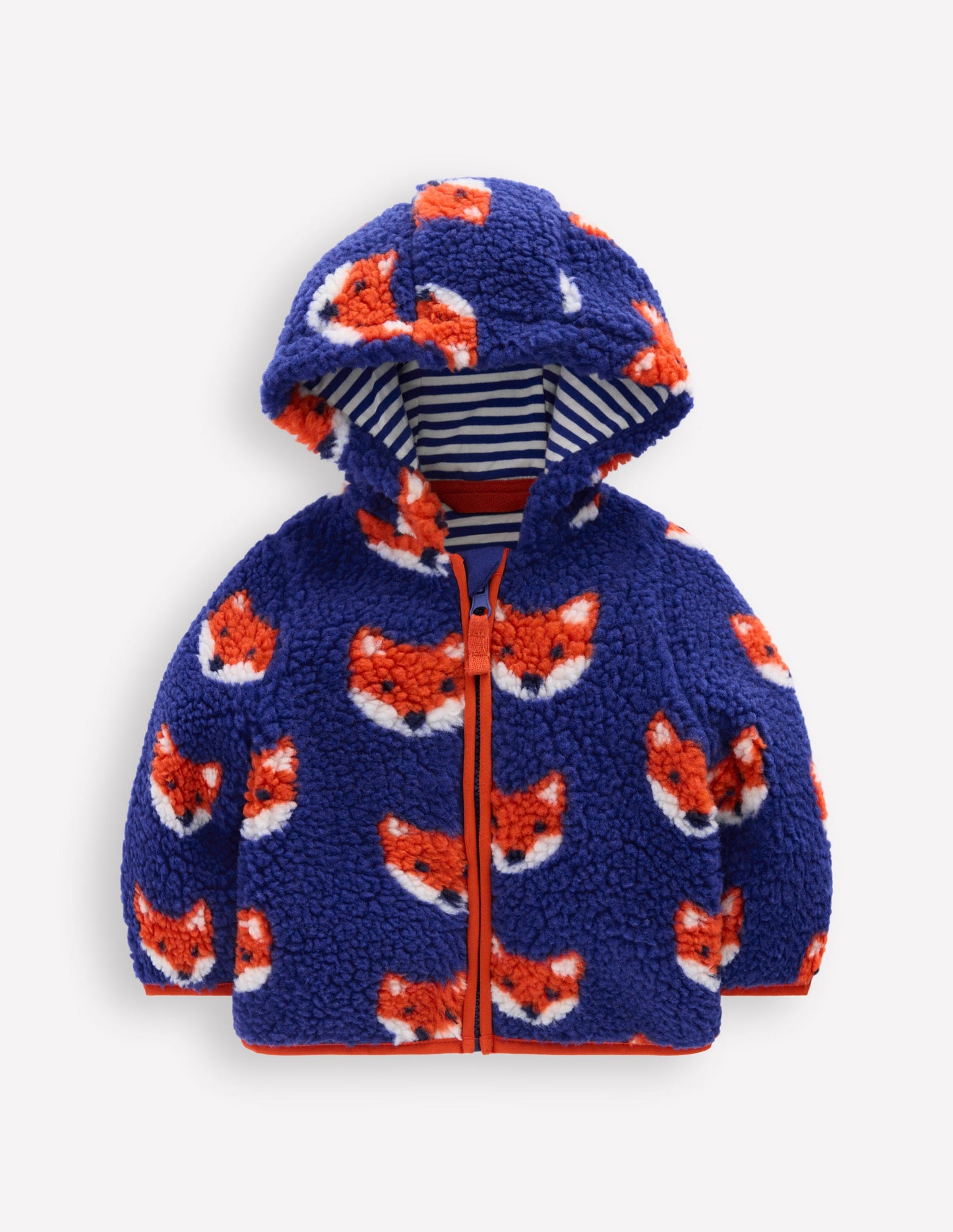 Boys Novelty Cosy Borg Jacket-Blue Foxes