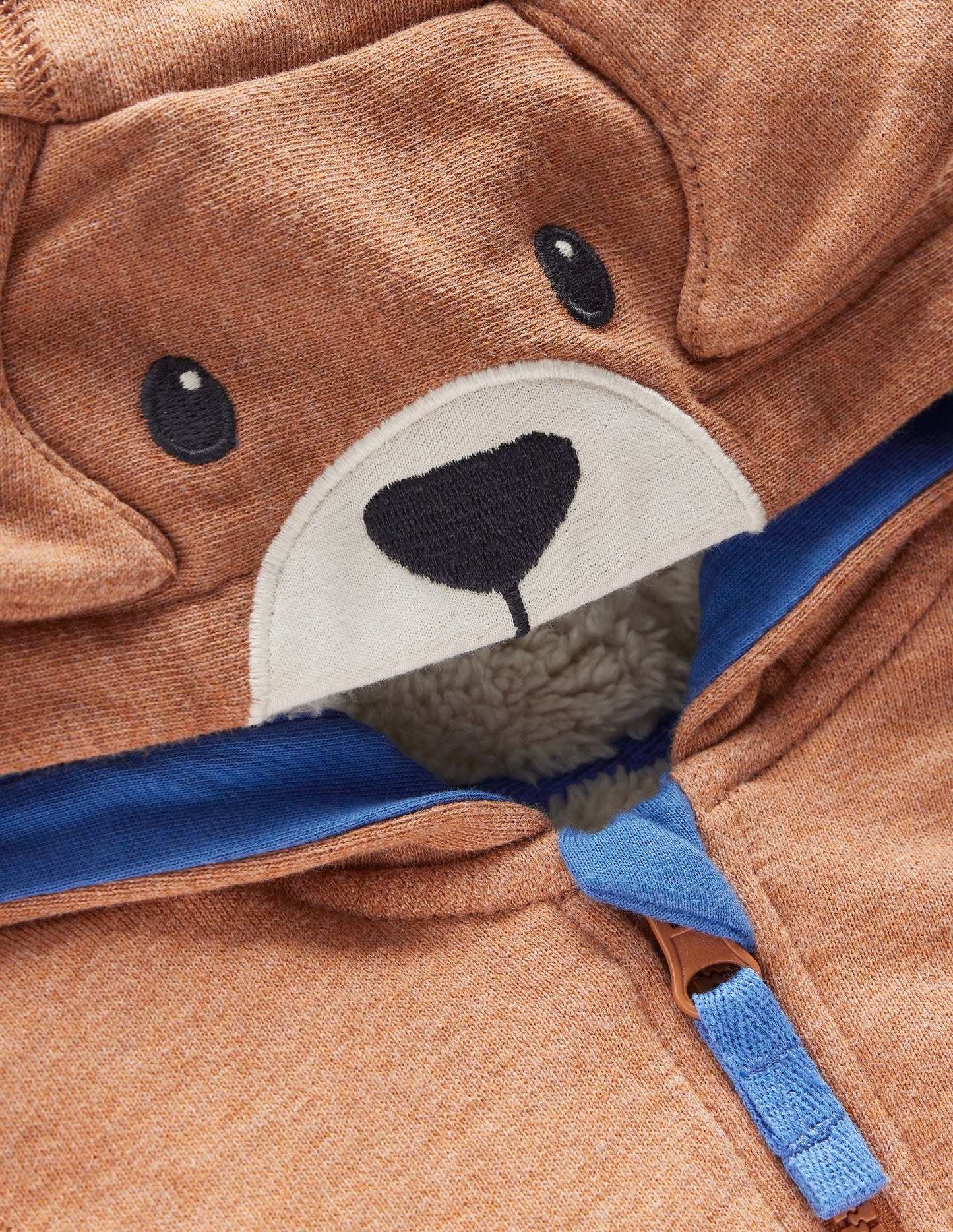 Shaggy Lined Novelty Hoodie-Brown Dog