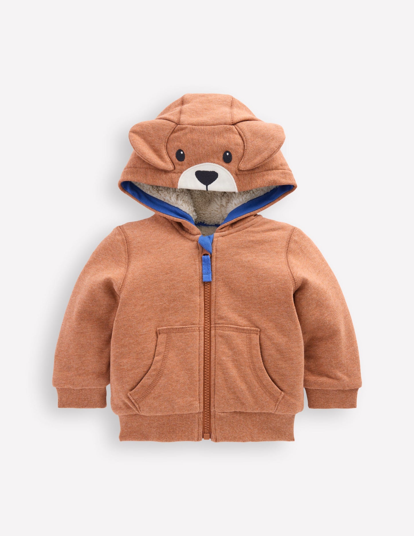 Shaggy Lined Novelty Hoodie-Brown Dog
