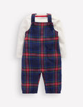 Romper Set-Navy Check