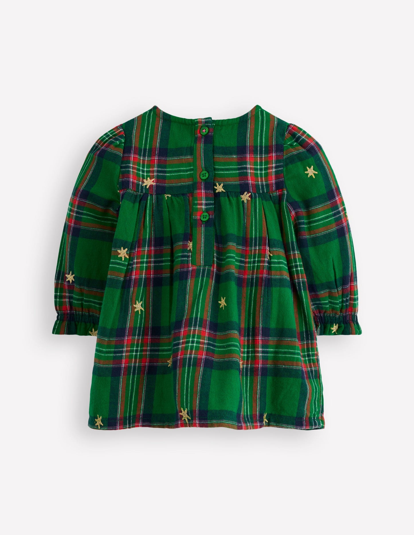 Smocked Occasion Dress-Green Check