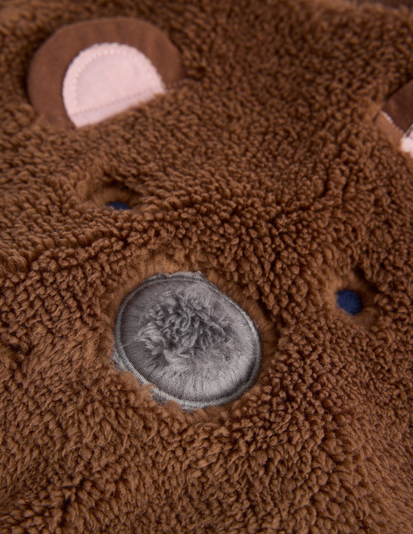 Novelty Borg Sweatshirt Set-Brown Bear