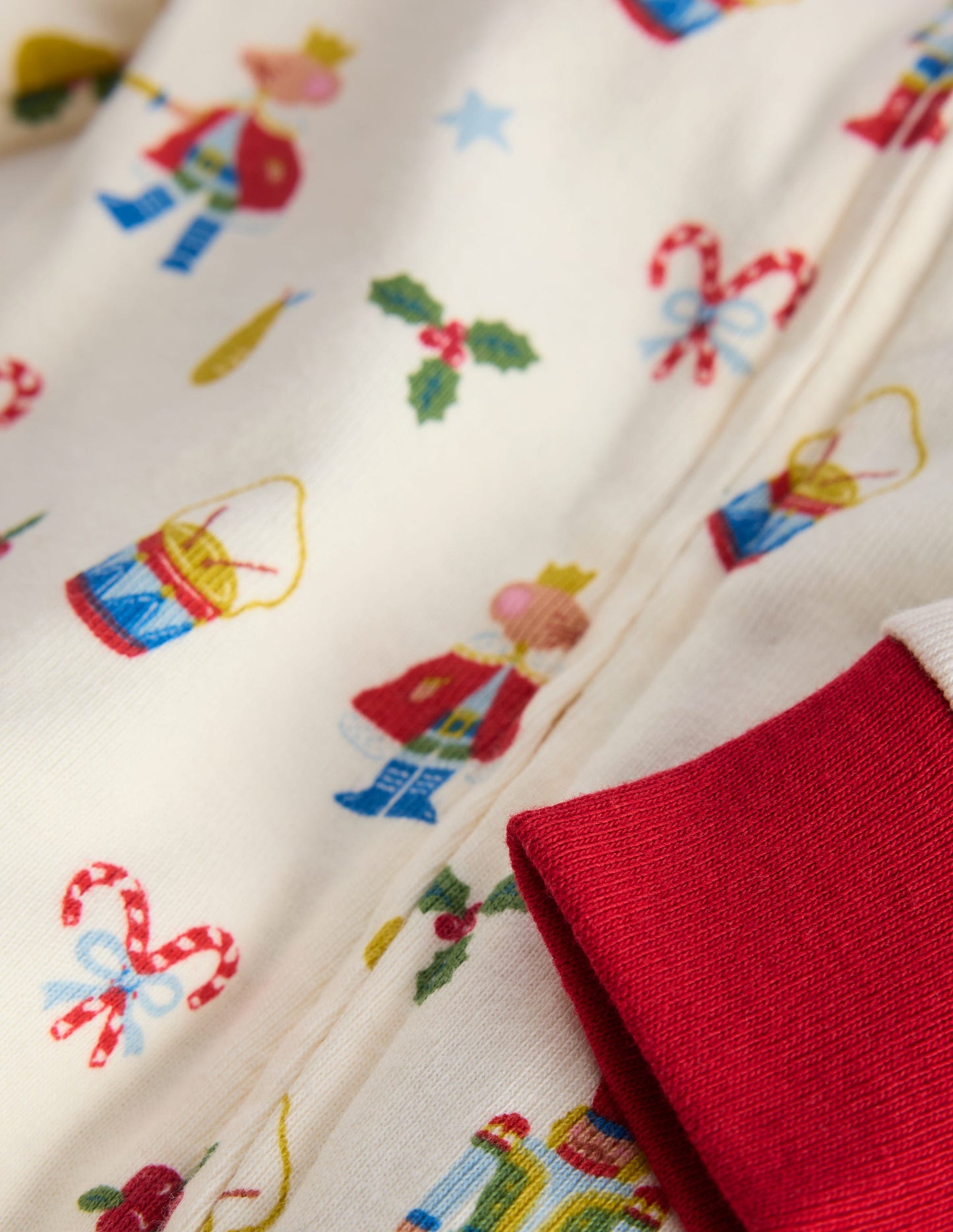 Single All-in-One Romper-Ivory Festive