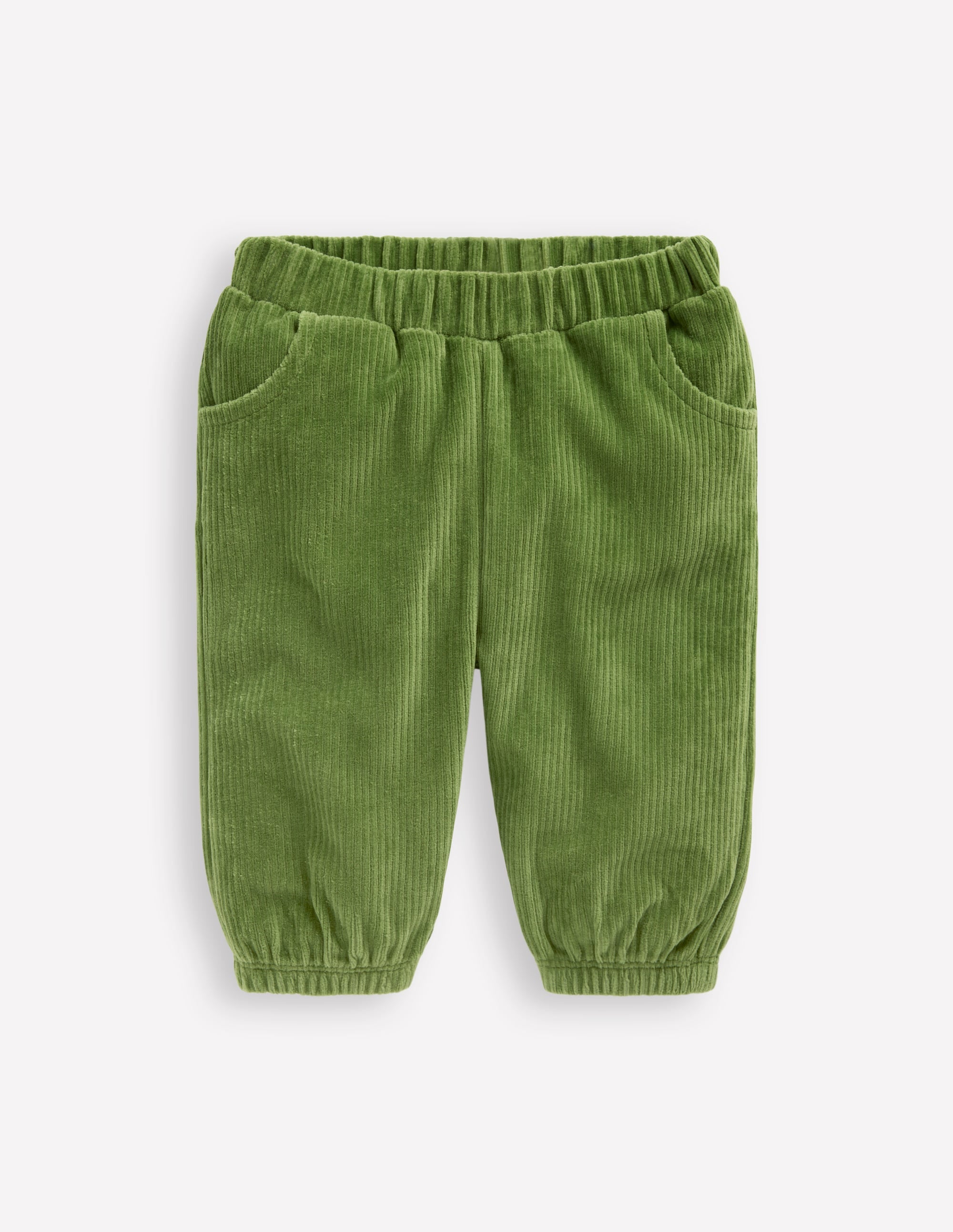 Jersey Cord Trousers-Broccoli Green - Image 1