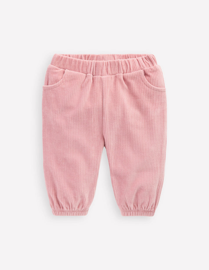 Jersey Cord Trousers-Vintage Pink