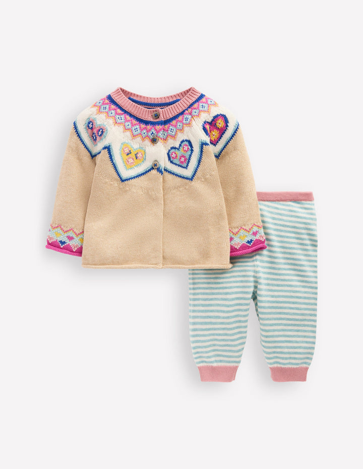 Knitted Play Set-Oatmeal Hearts