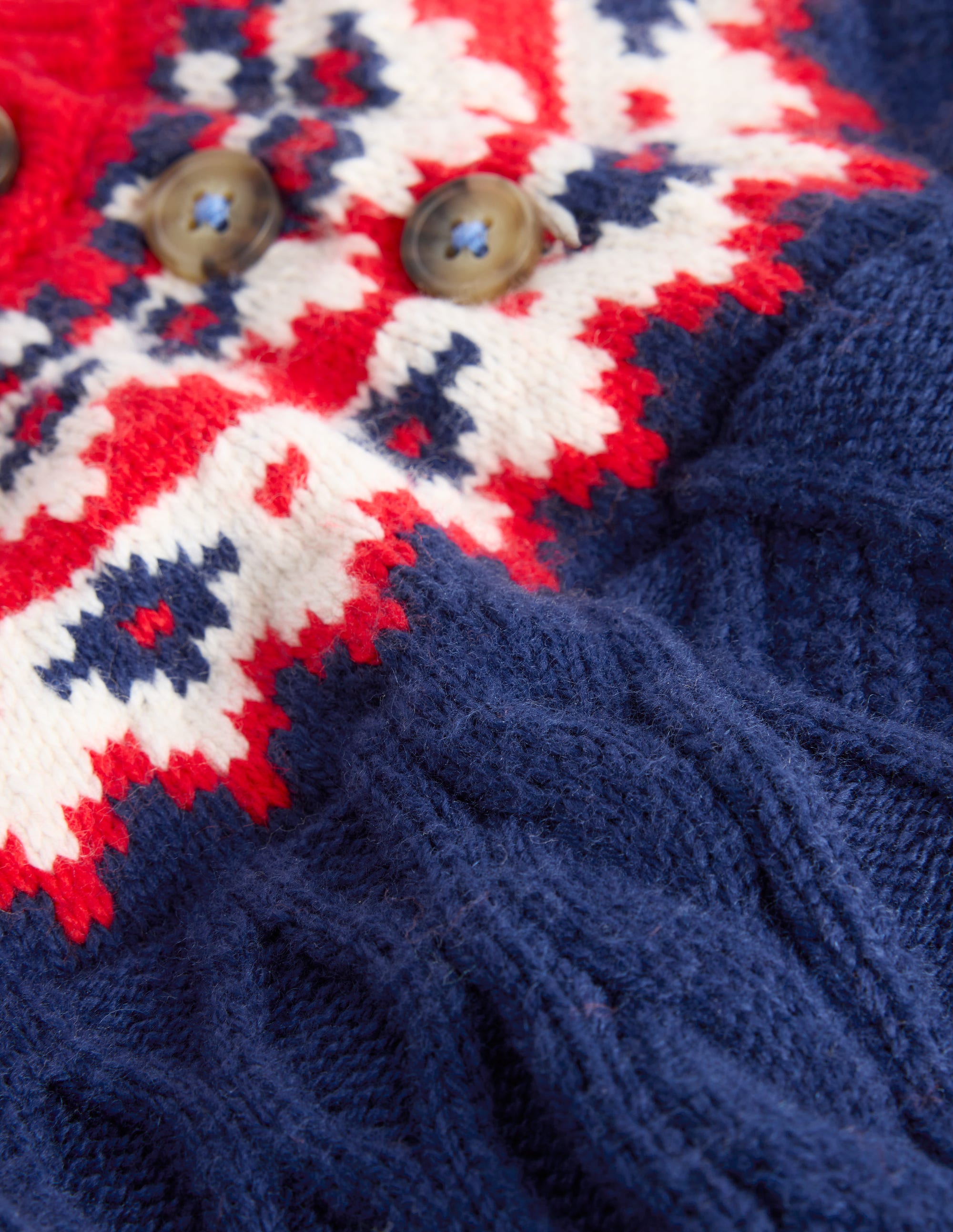 Fair Isle Cable Jumper-College Navy Fair Isle - Image 3