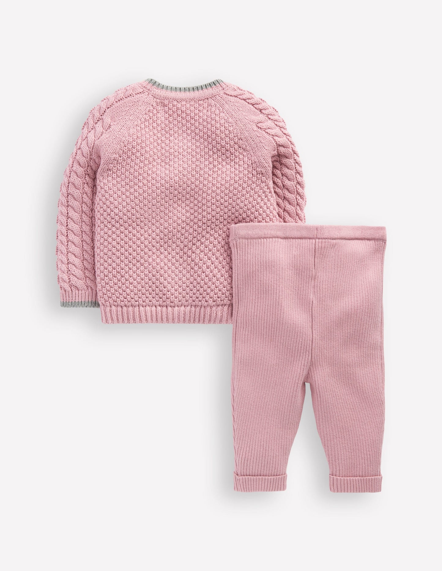 Cable Knitted Play Set-Vintage Pink