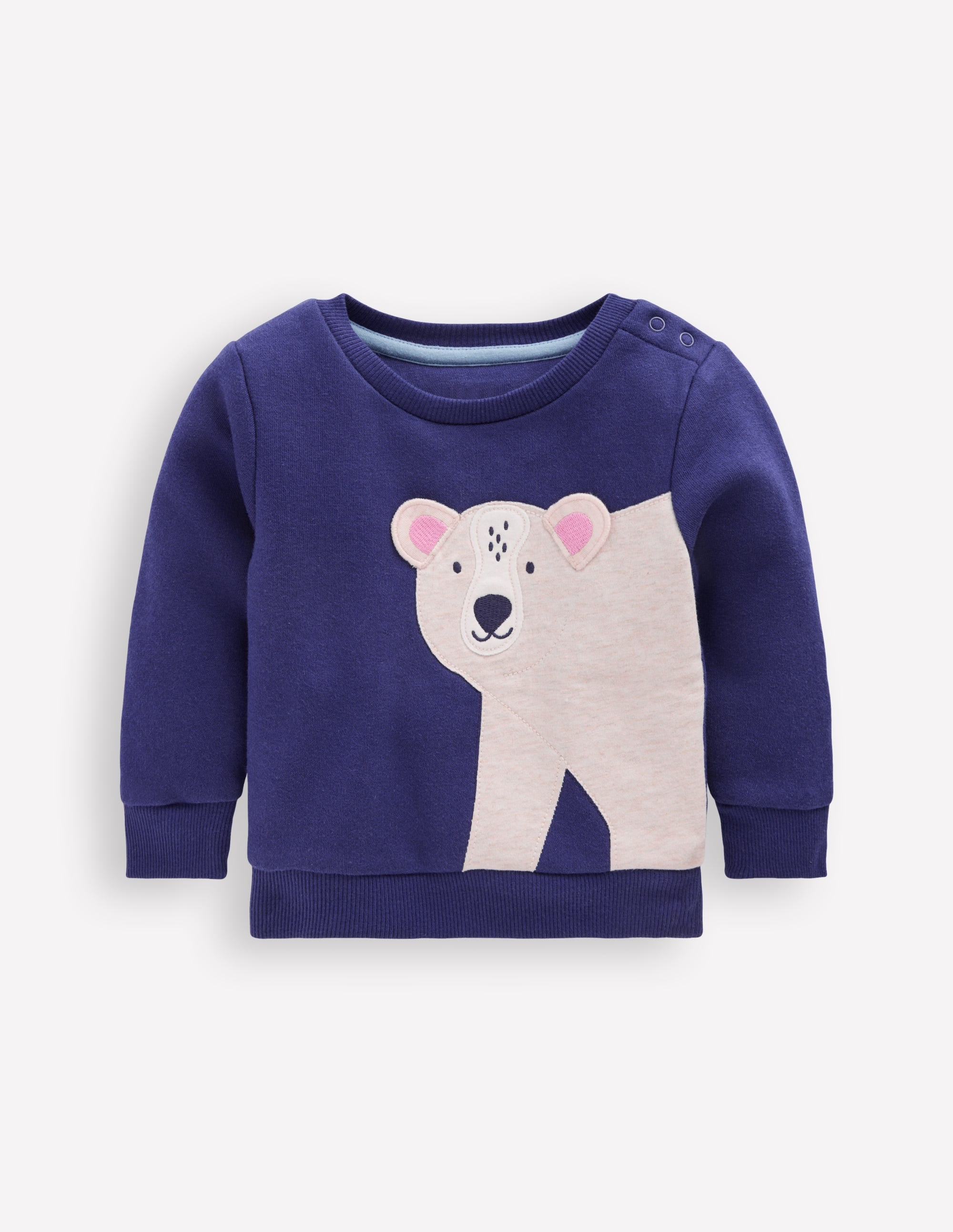 Boys Appliqué Sweatshirt-Navy Polar Bear - Image 1