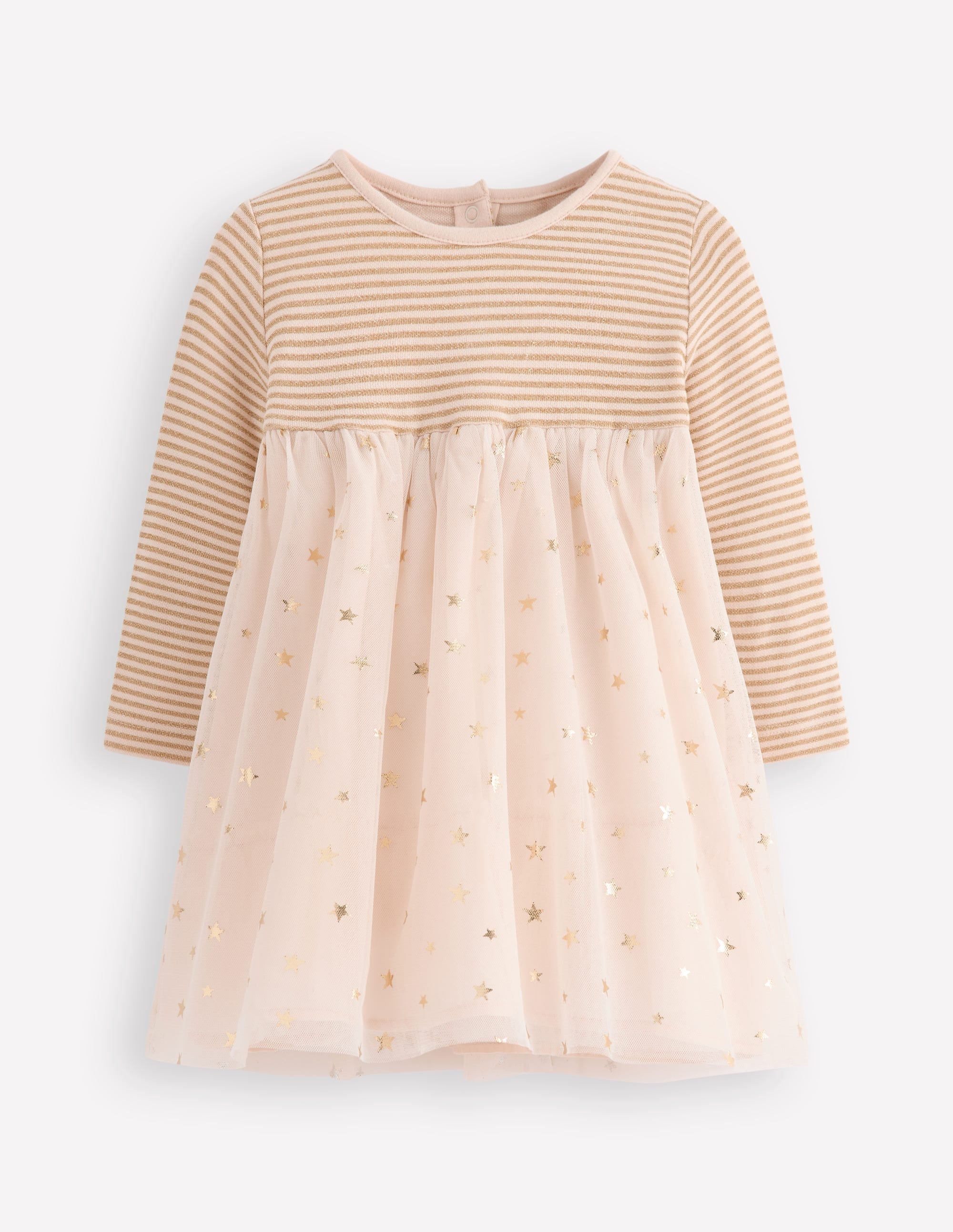 Jersey Tulle Dress-Soft Ivory/Gold Confetti - Image 1