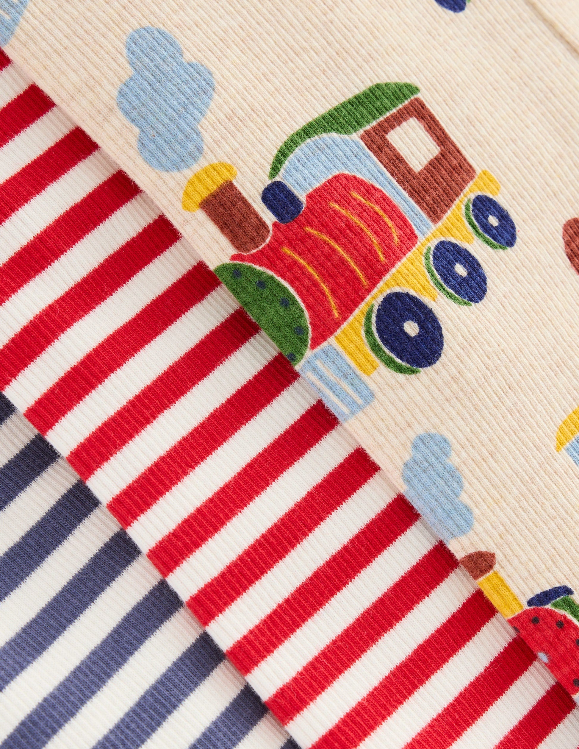 3-pack Rib Leggings-Oatmeal Marl Trains-3