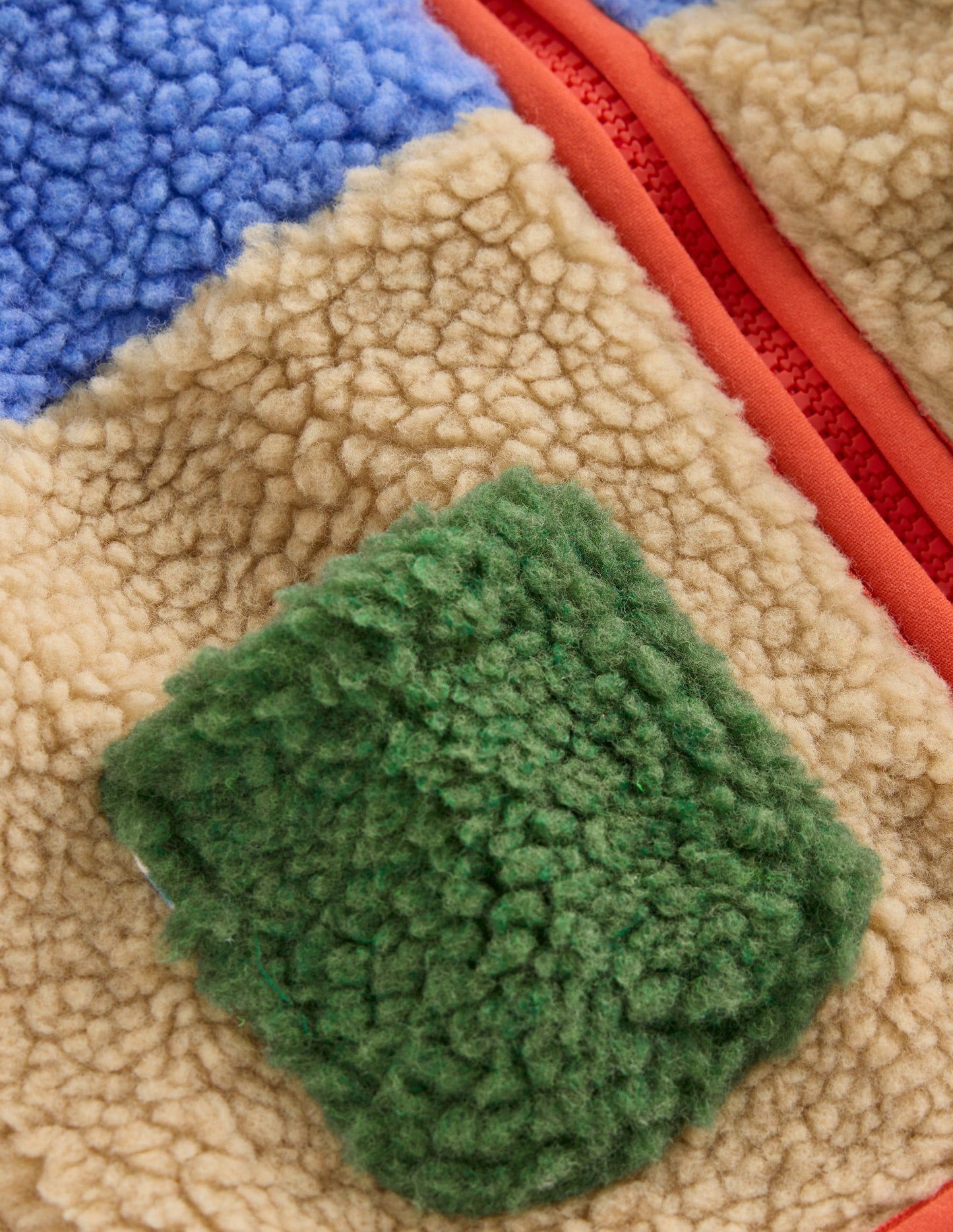 Cosy Borg Jacket-Multi Colour Block