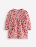 Sweatshirt Dress-Strawberry Pink Flower Meadow