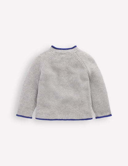Novelty Logo Cardigan-Grey Marl Cars-2