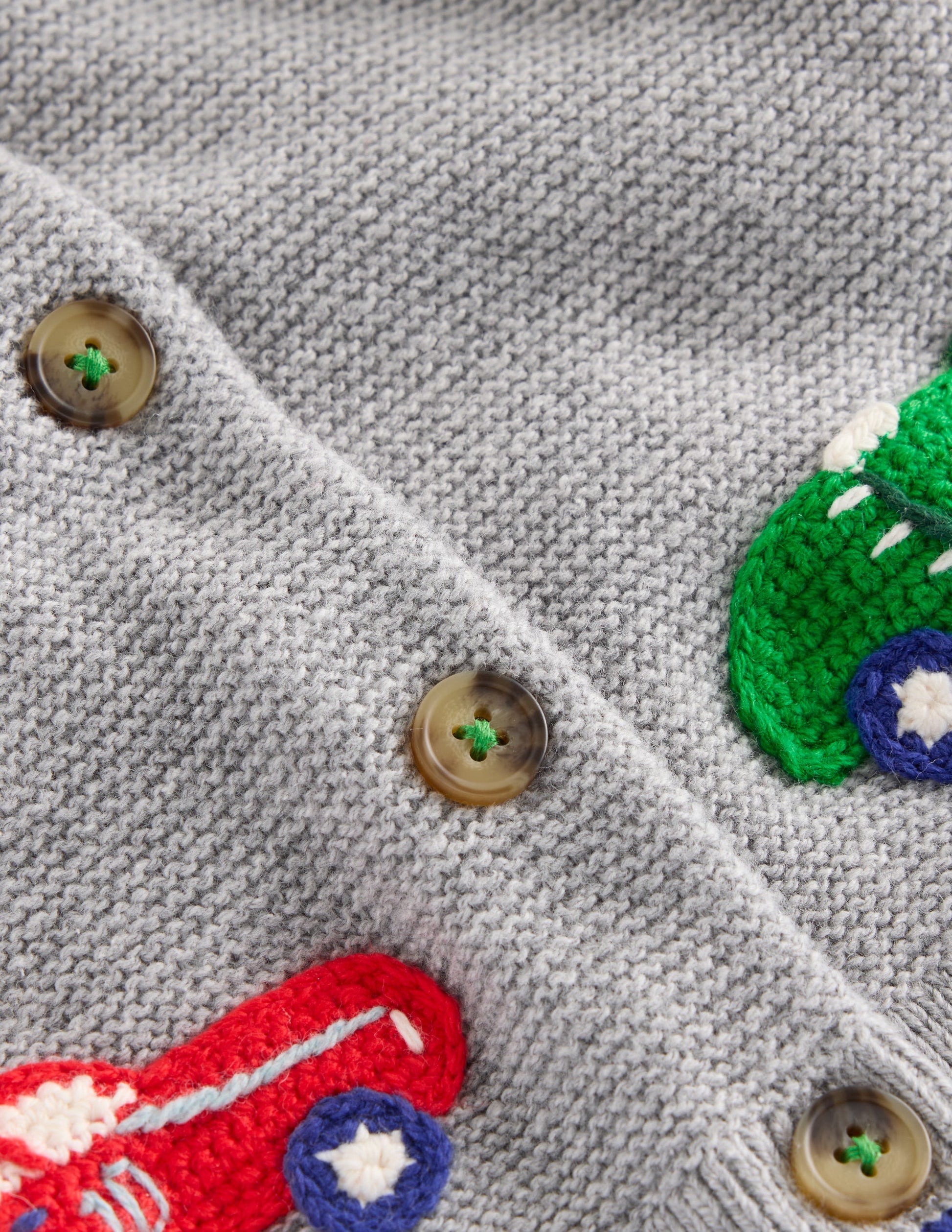 Novelty Logo Cardigan-Grey Marl Cars-3