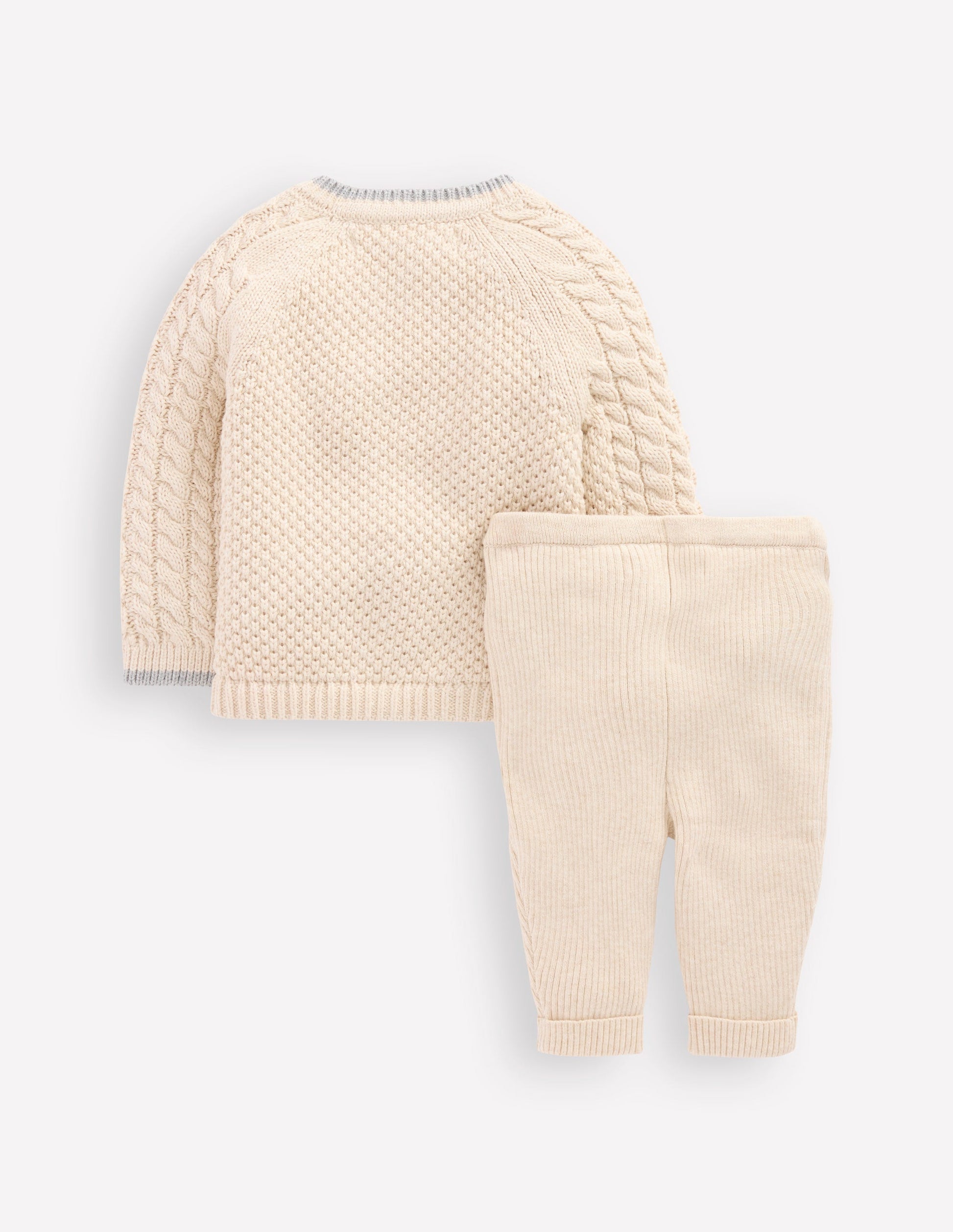 Cable Knitted Play Set-Oatmeal Marl-2
