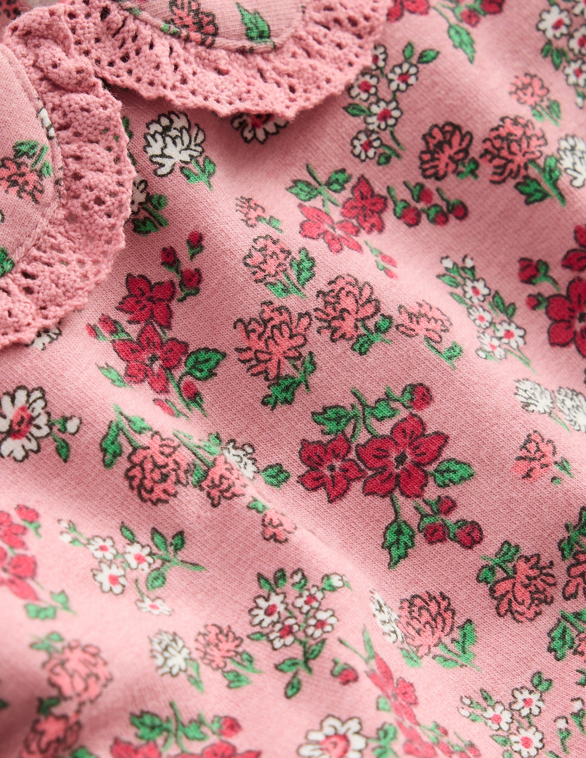 Pretty Collar Sweat Set-Pink Floral-3