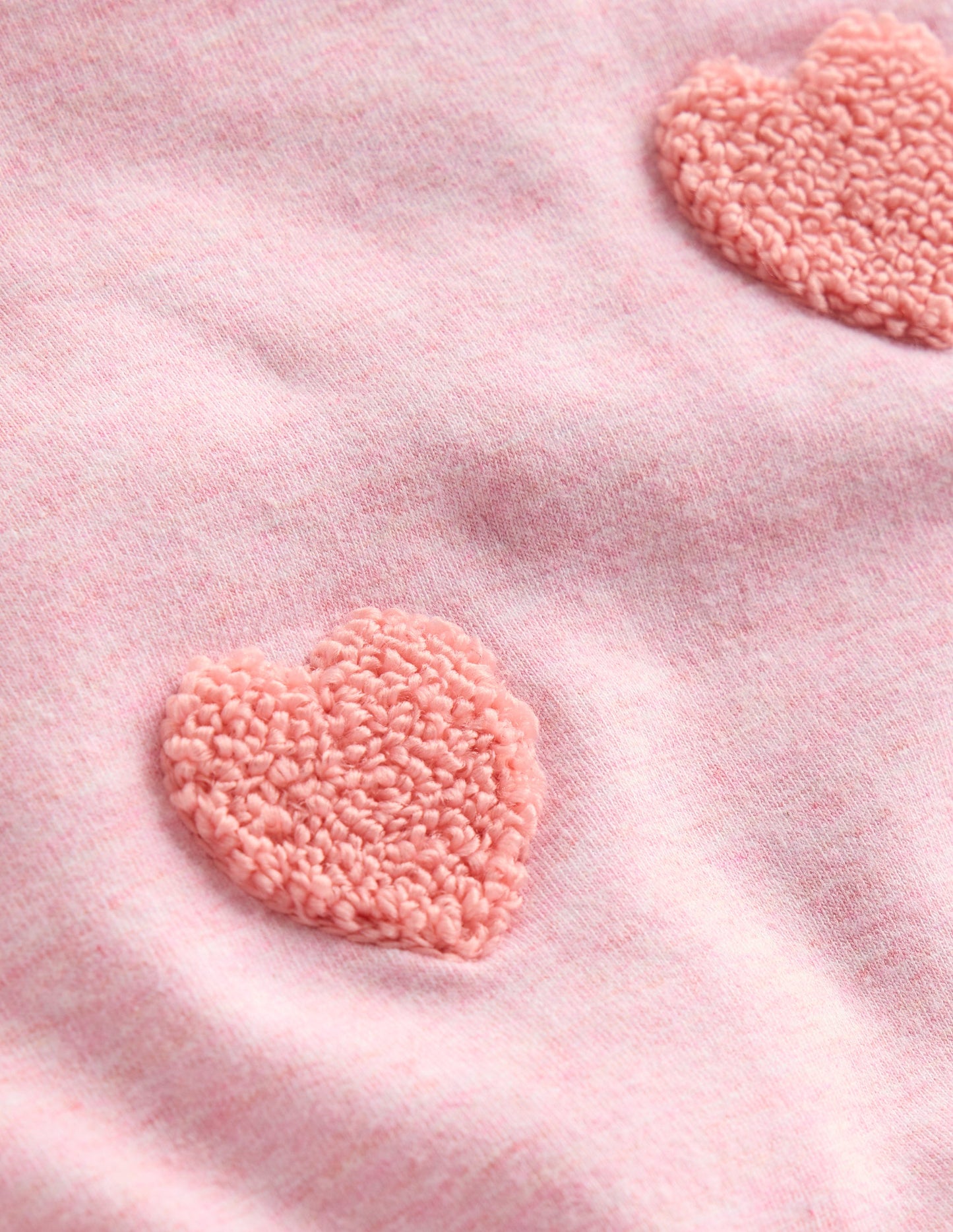 Applique Sweatshirt Set-Pink Marl Hearts