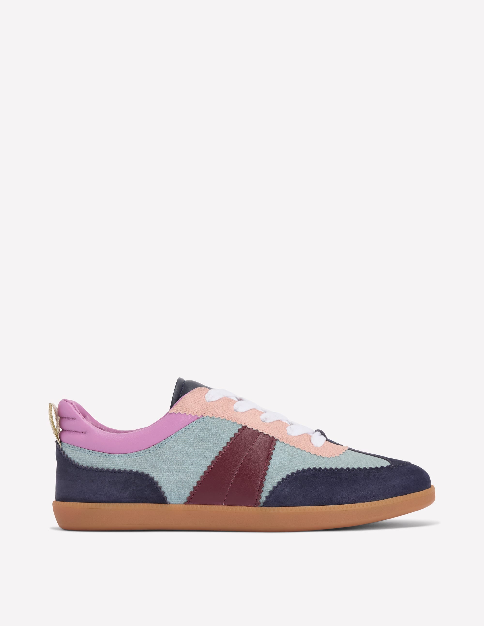 Erin Retro Tennis Trainers-Cord Colourblock - Image 1