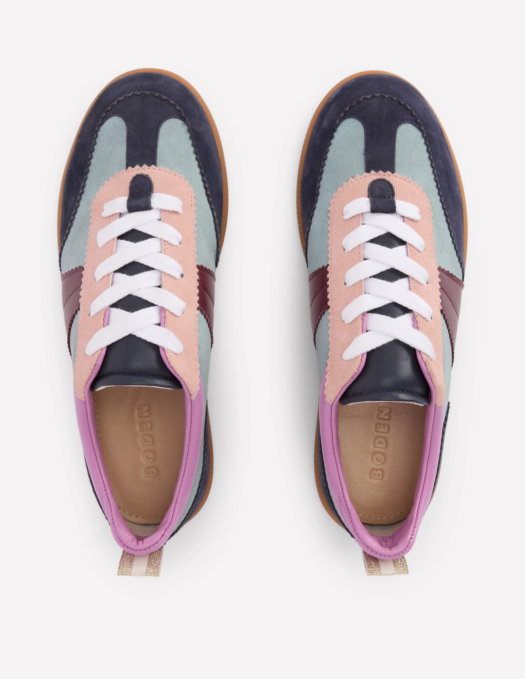 Erin Retro Tennis Trainers-Cord Colourblock - Image 5