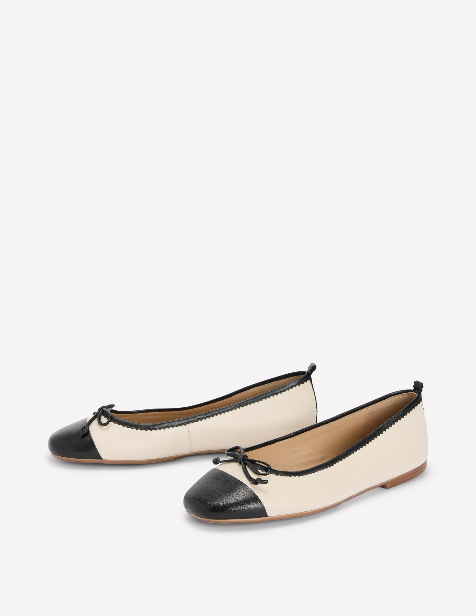 Kitty Flexi Sole Ballet Pumps-Ecru/Black-3