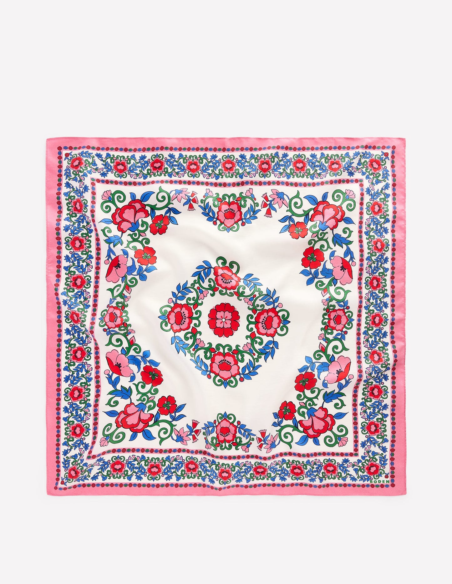 Silk Square Scarf-Multi, Ornamental Lattice