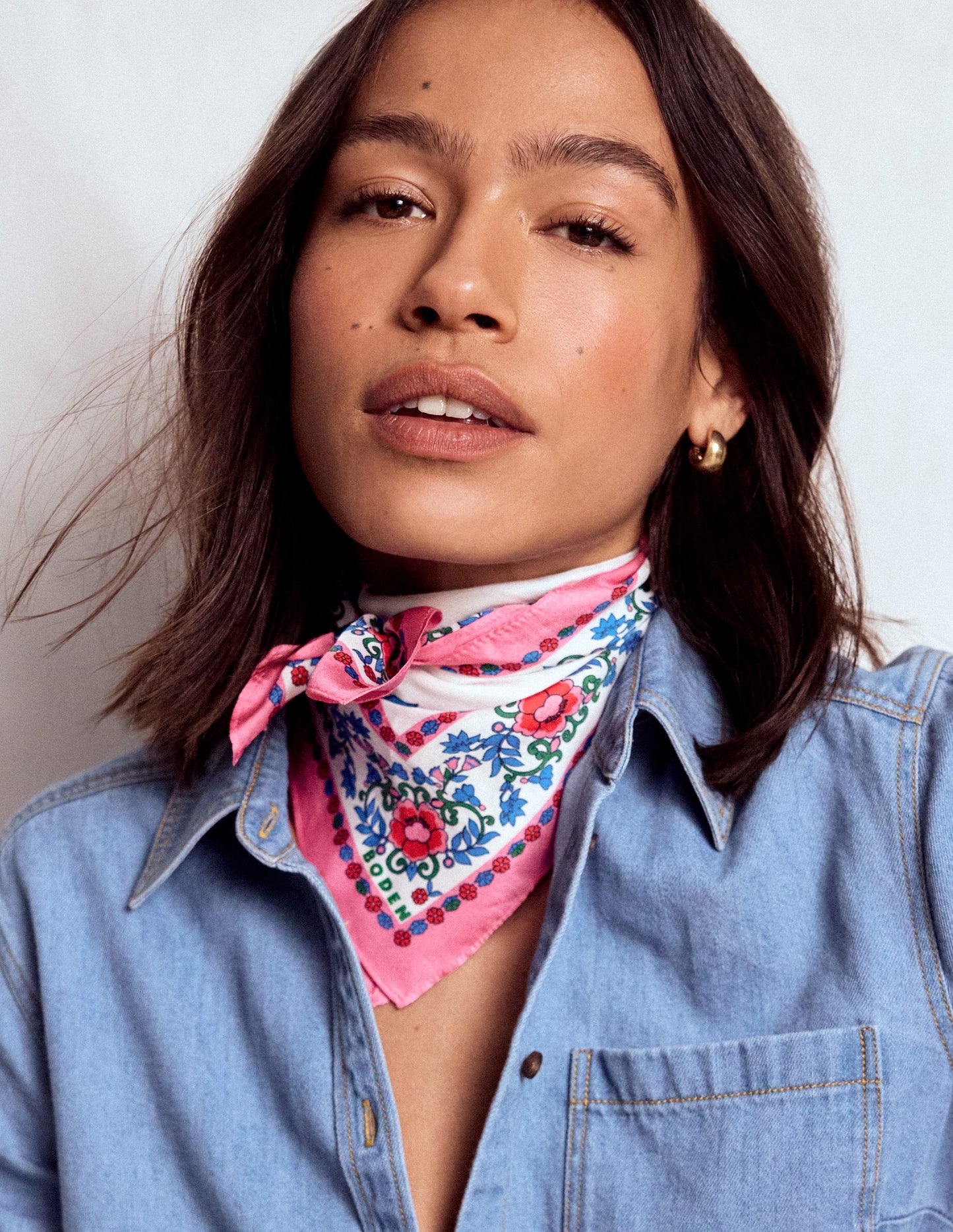 Silk Square Scarf-Multi, Ornamental Lattice