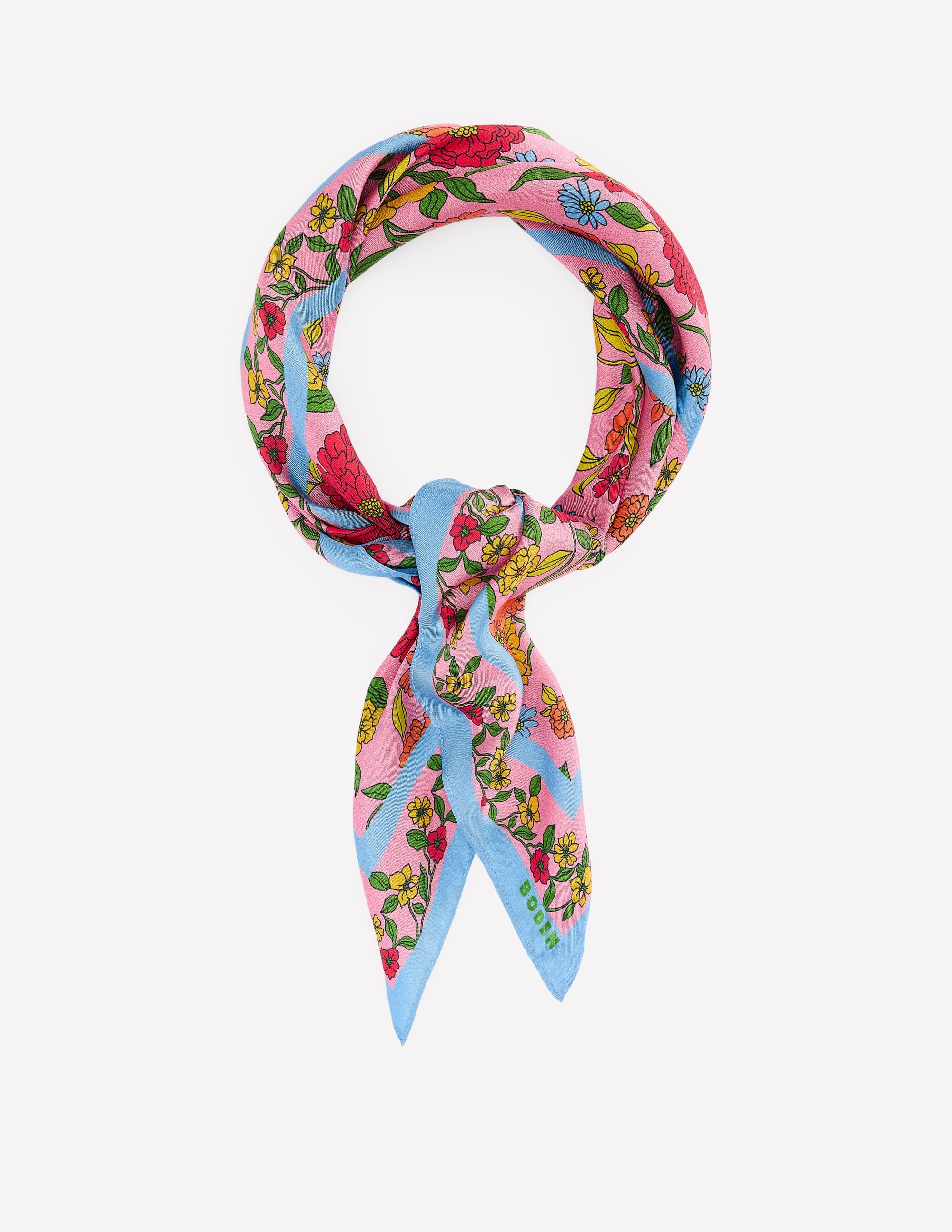 Elisabeth Silk Square Scarf-Multi, Dahlia Trail Scarf - Image 1