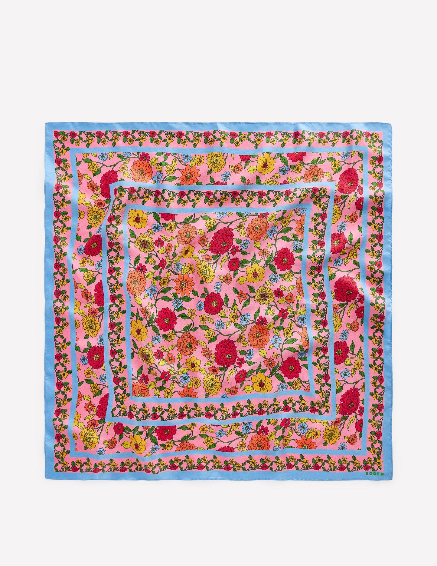 Silk Square Scarf-Multi, Dahlia Trail Scarf