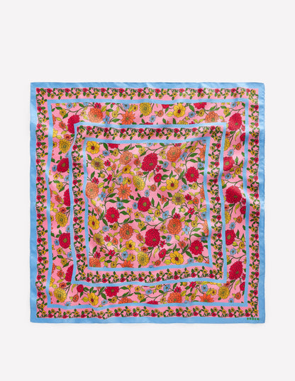 Silk Square Scarf-Multi, Dahlia Trail Scarf-3