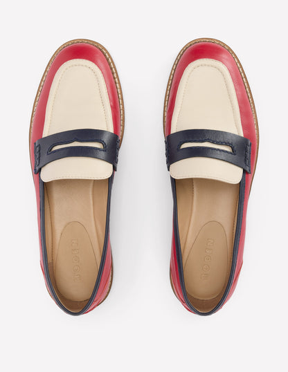 Nya Penny Loafers-Pillarbox Red/Navy-5
